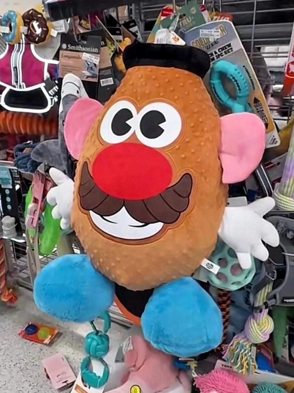 NWOT 24” Hasbro Mr. Potato Head Squeaky & Crinkle Plush Dog Toy